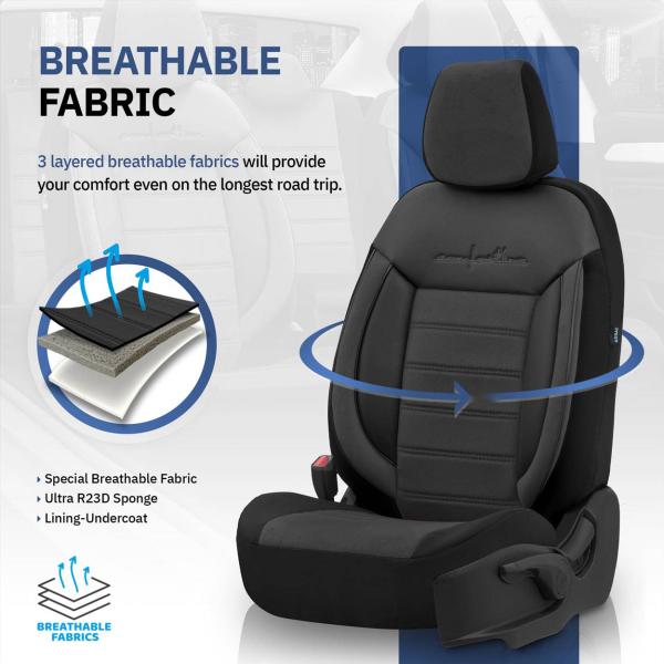 Auto Sitzbezug Set Universal Vorne und Hinten Komfortabel Komplett Set